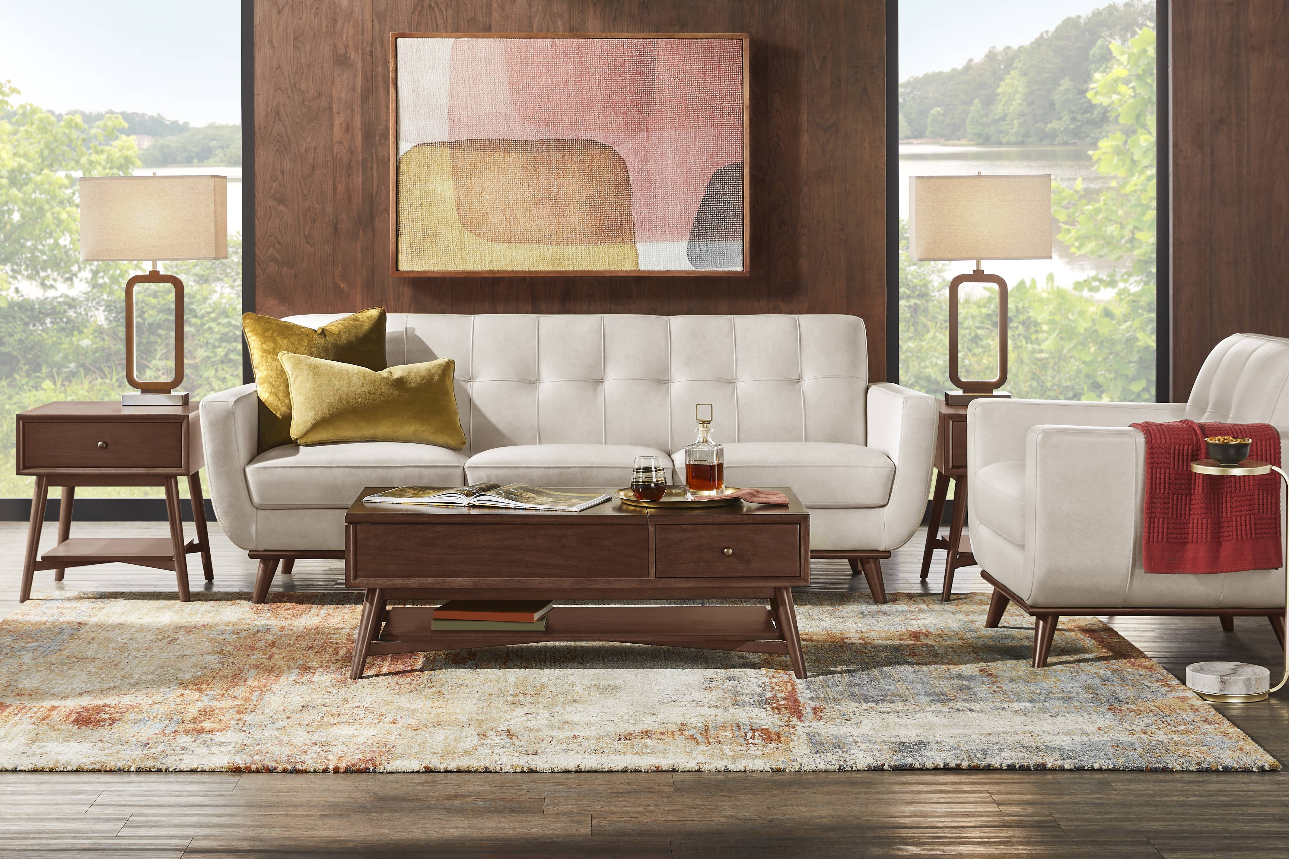 Greyson Ivory Leather 2 Pc Living Room - Thumbnail - Image 1