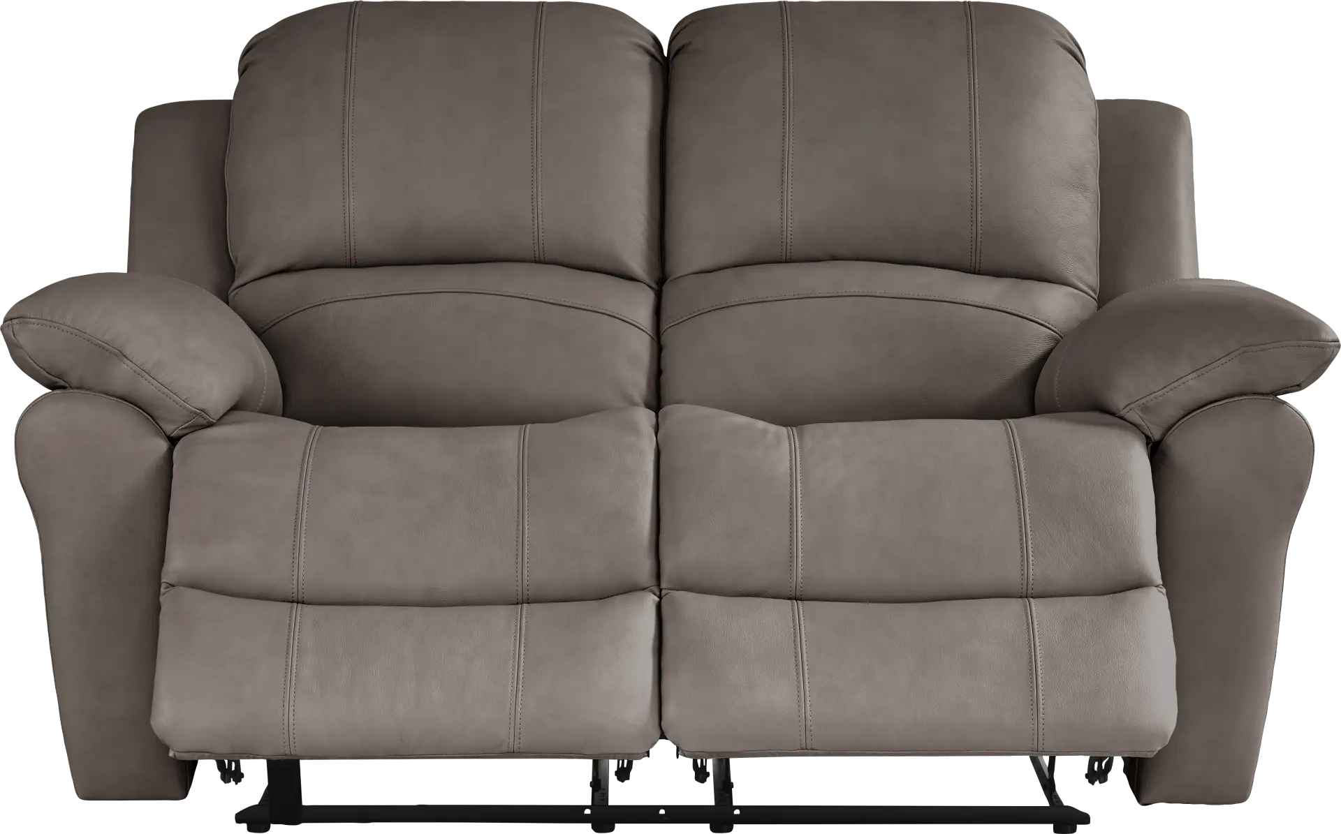 Vercelli Way Gray Leather Reclining Loveseat