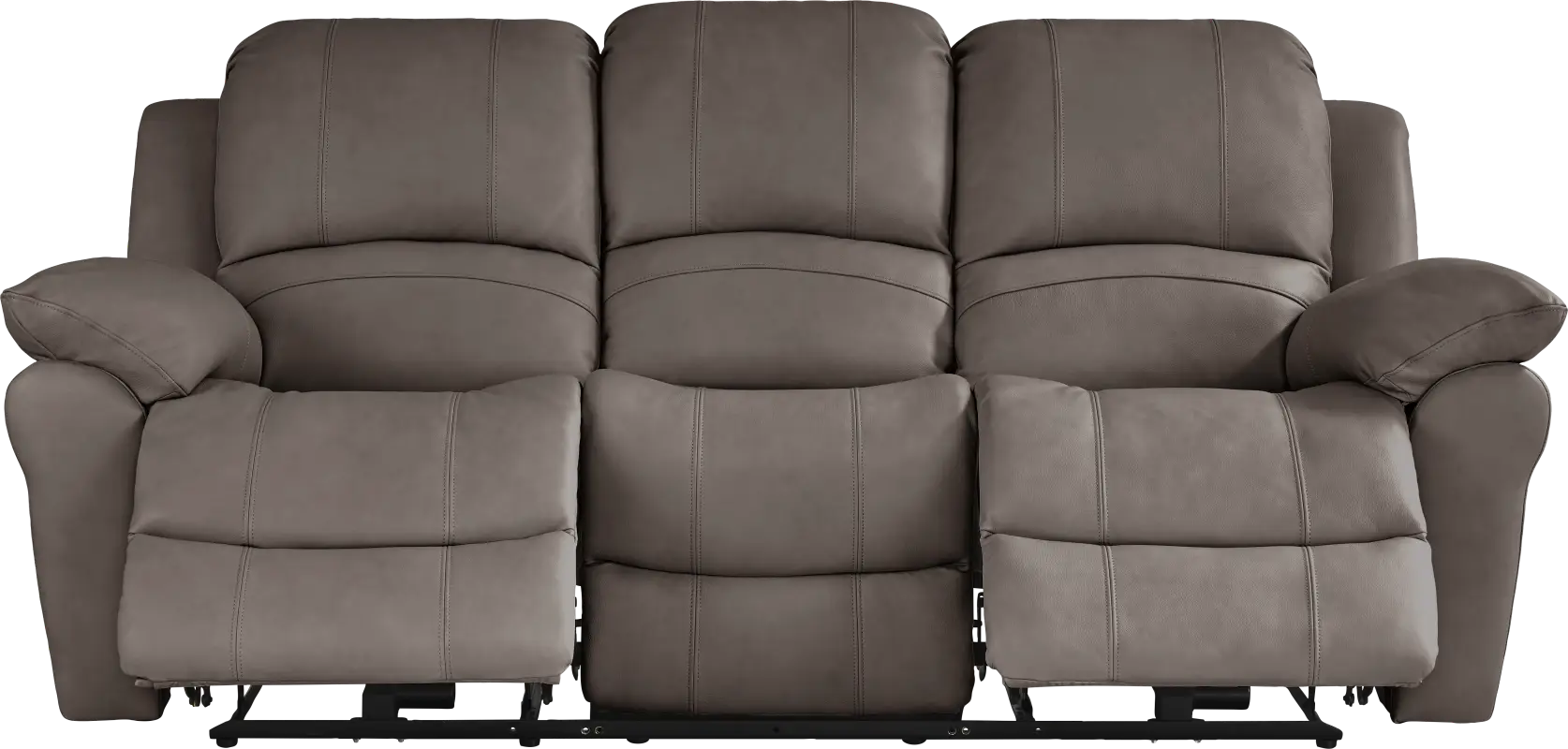 Vercelli Way Gray Leather Power Reclining Sofa