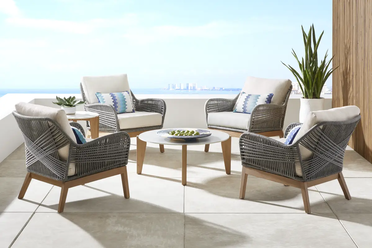 Tessere Gray 6 Pc Outdoor Chat Set