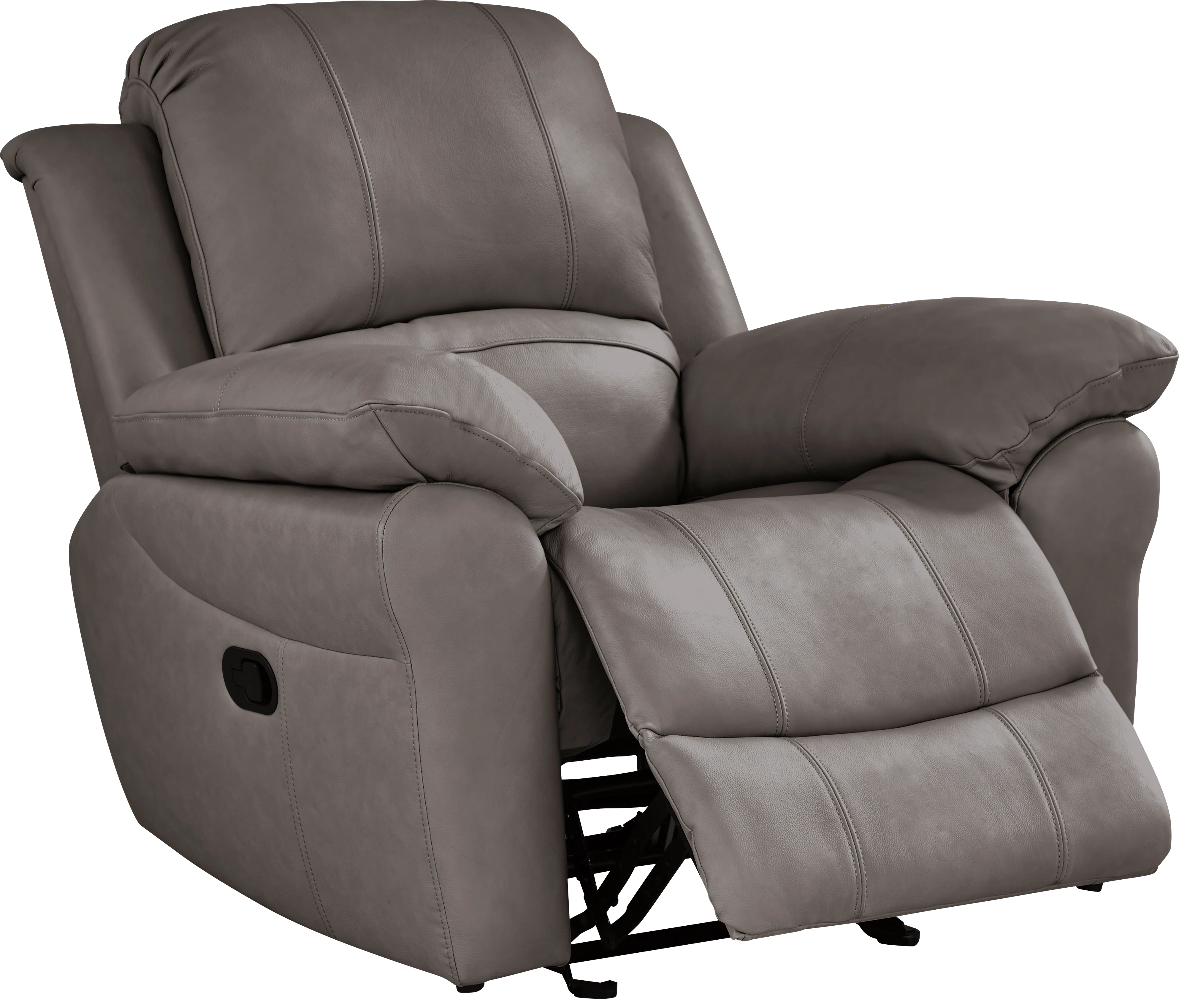 Vercelli Way Gray Leather Rocker Recliner - Thumbnail - Image 1