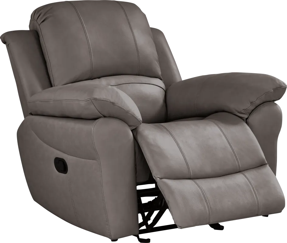 Vercelli Way Gray Leather Rocker Recliner