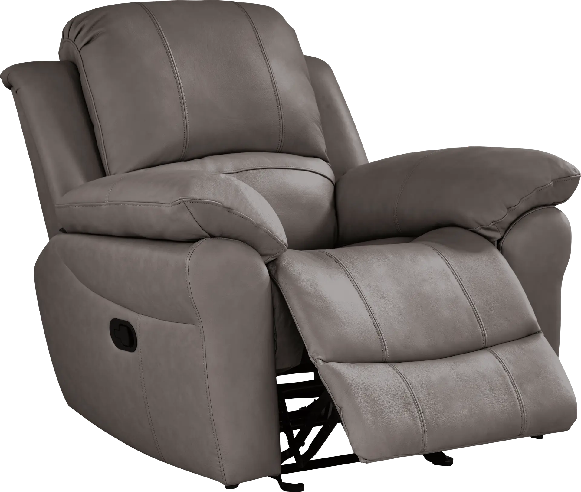 Vercelli Way Gray Leather Rocker Recliner