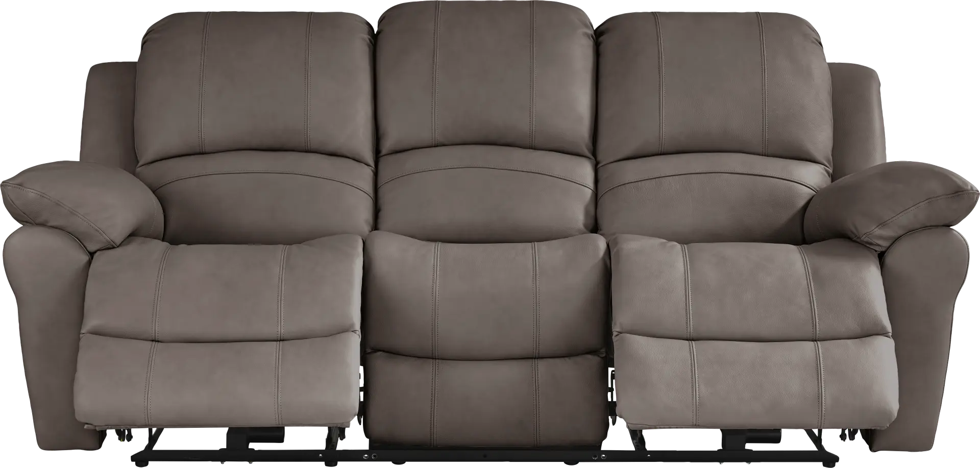 Vercelli Way Gray Leather Reclining Sofa