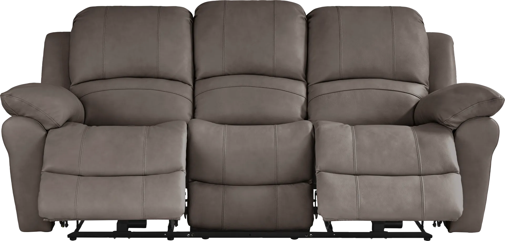 Vercelli Way Gray Leather Reclining Sofa - Image 1