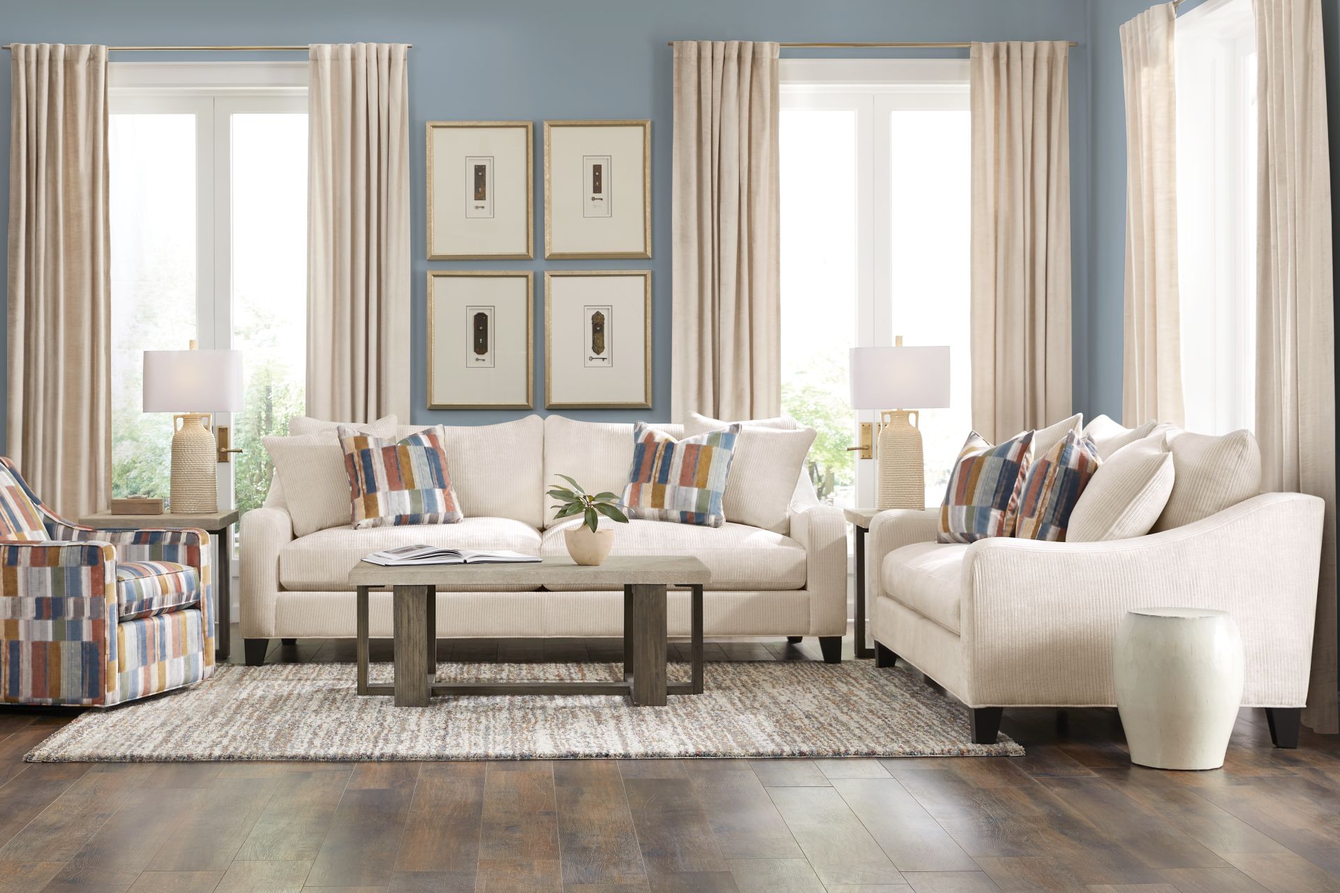 Cambria Ivory 2 Pc Living Room - Image 1