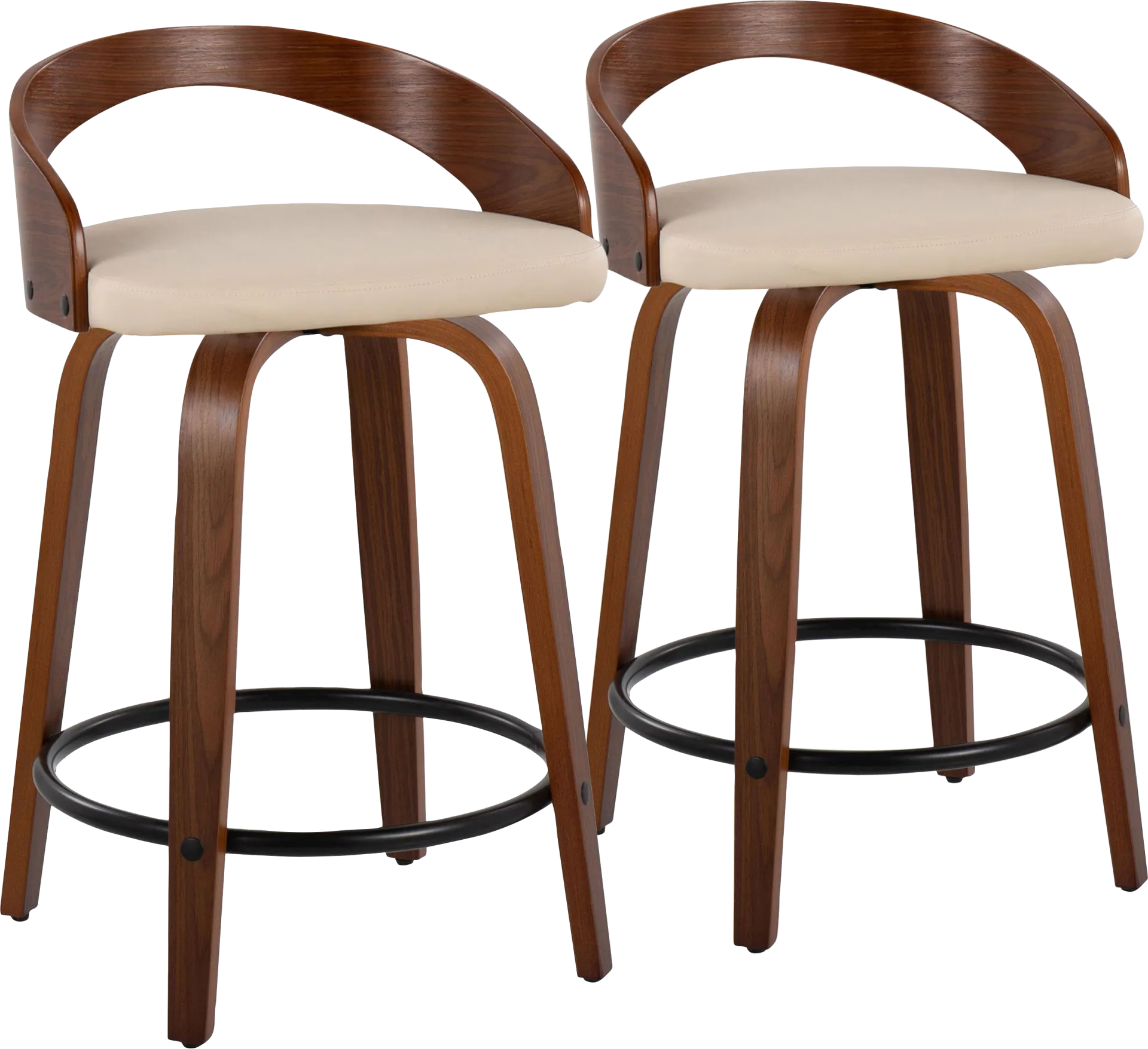 Zykan IV Cream Counter Height Stool, Set of 2 - Image 1