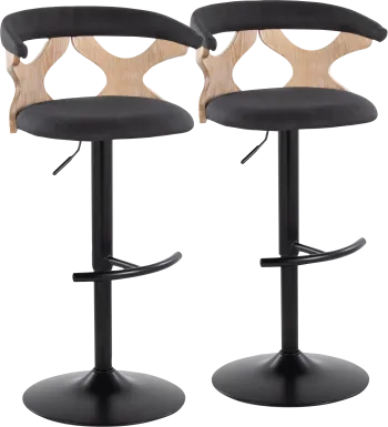 Wyndmoor VI Charcoal Adjustable Barstool, Set of 2