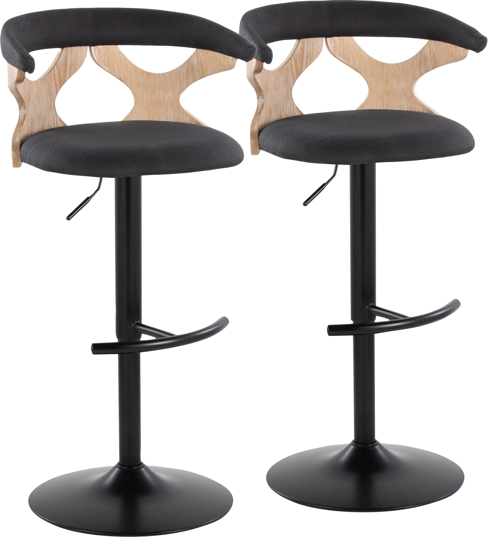 Wyndmoor VI Charcoal Adjustable Barstool, Set of 2 - Image 1