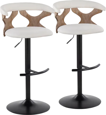 Wyndmoor VI Cream Adjustable Barstool, Set of 2