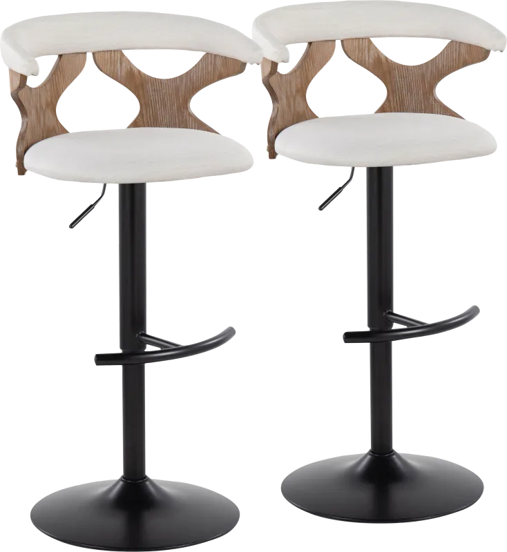 Wyndmoor VI Cream Adjustable Barstool, Set of 2