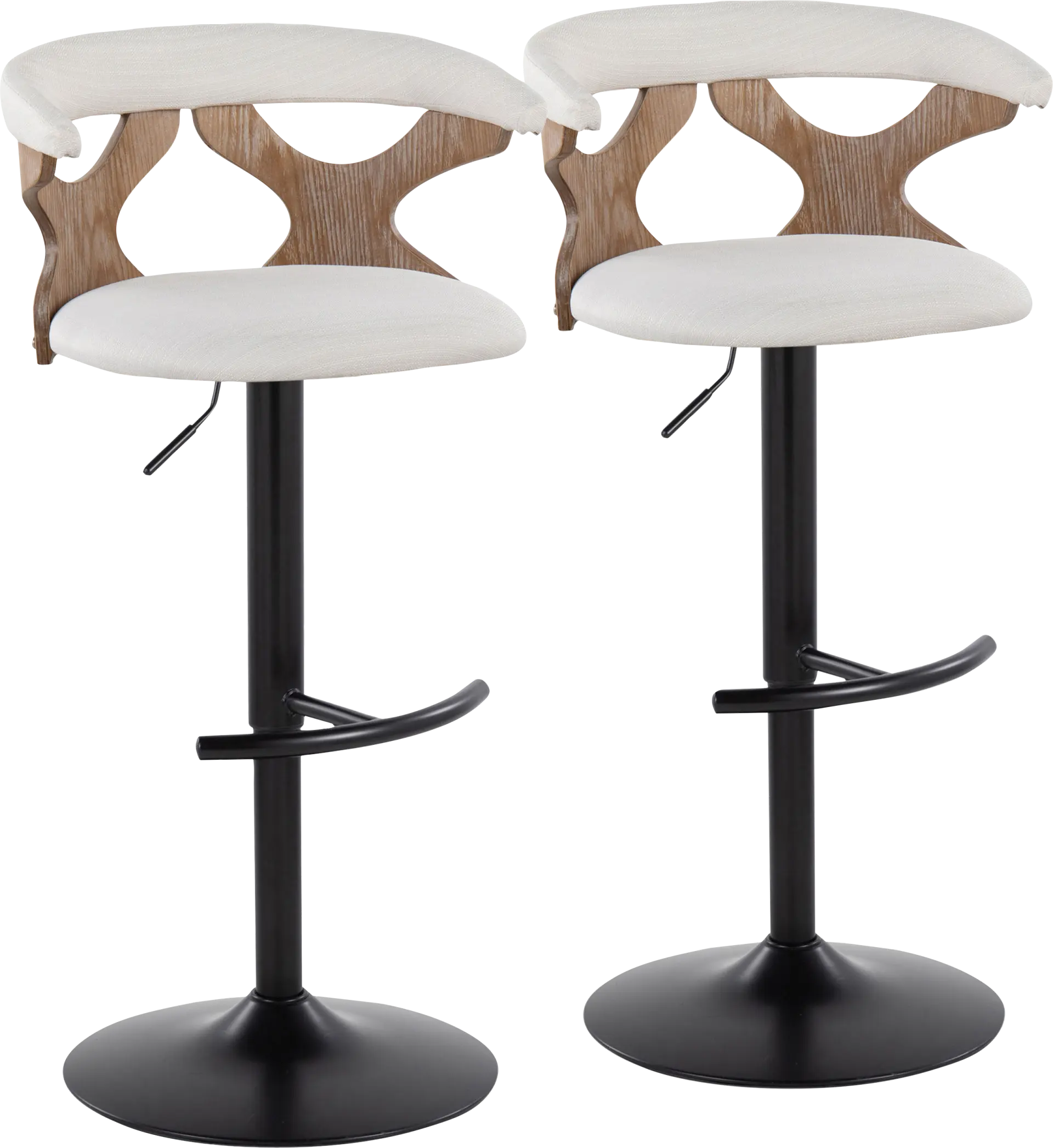 Wyndmoor VI Cream Adjustable Barstool, Set of 2