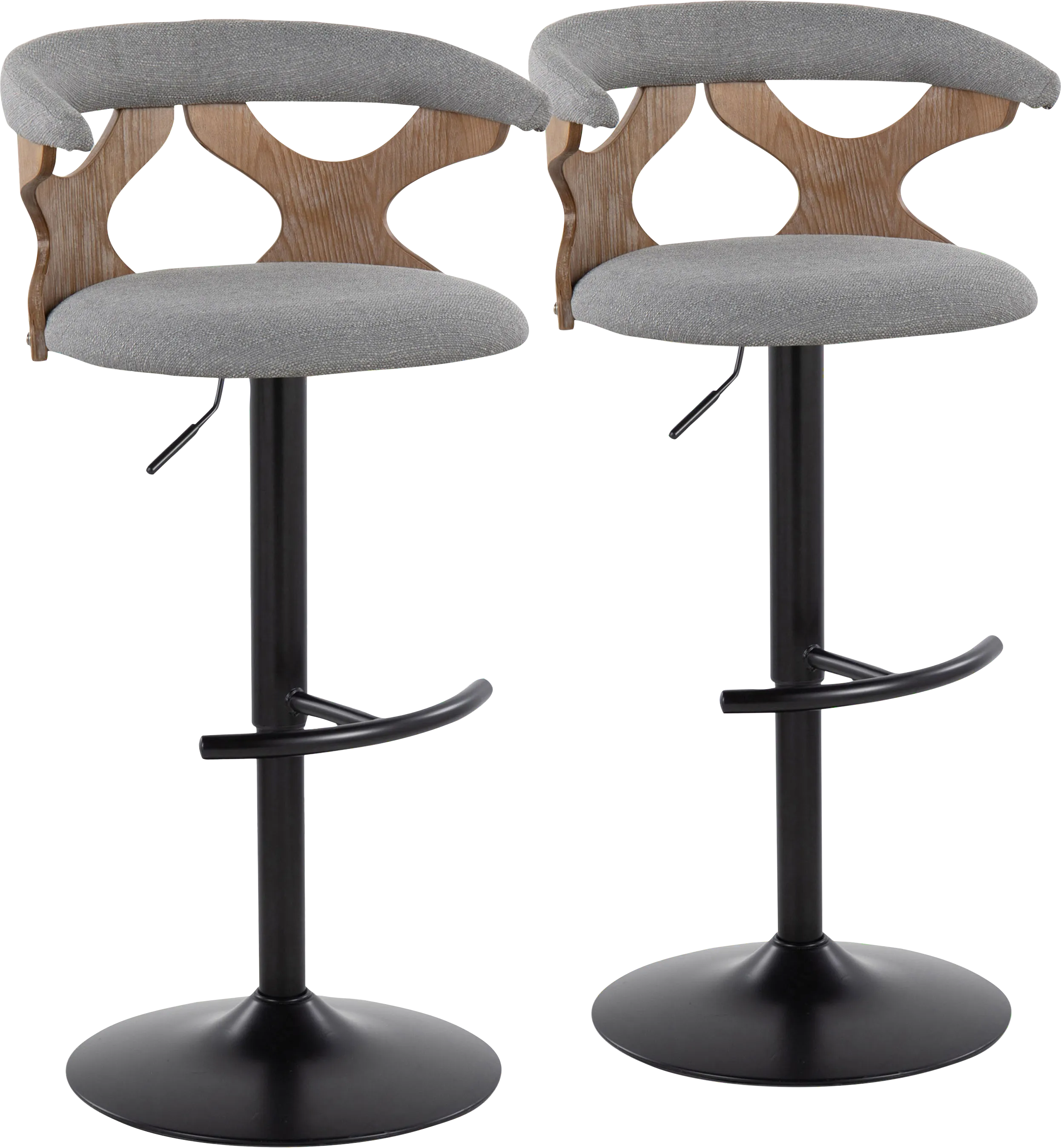 Wyndmoor VI Gray Adjustable Barstool, Set of 2 - Thumbnail - Image 1