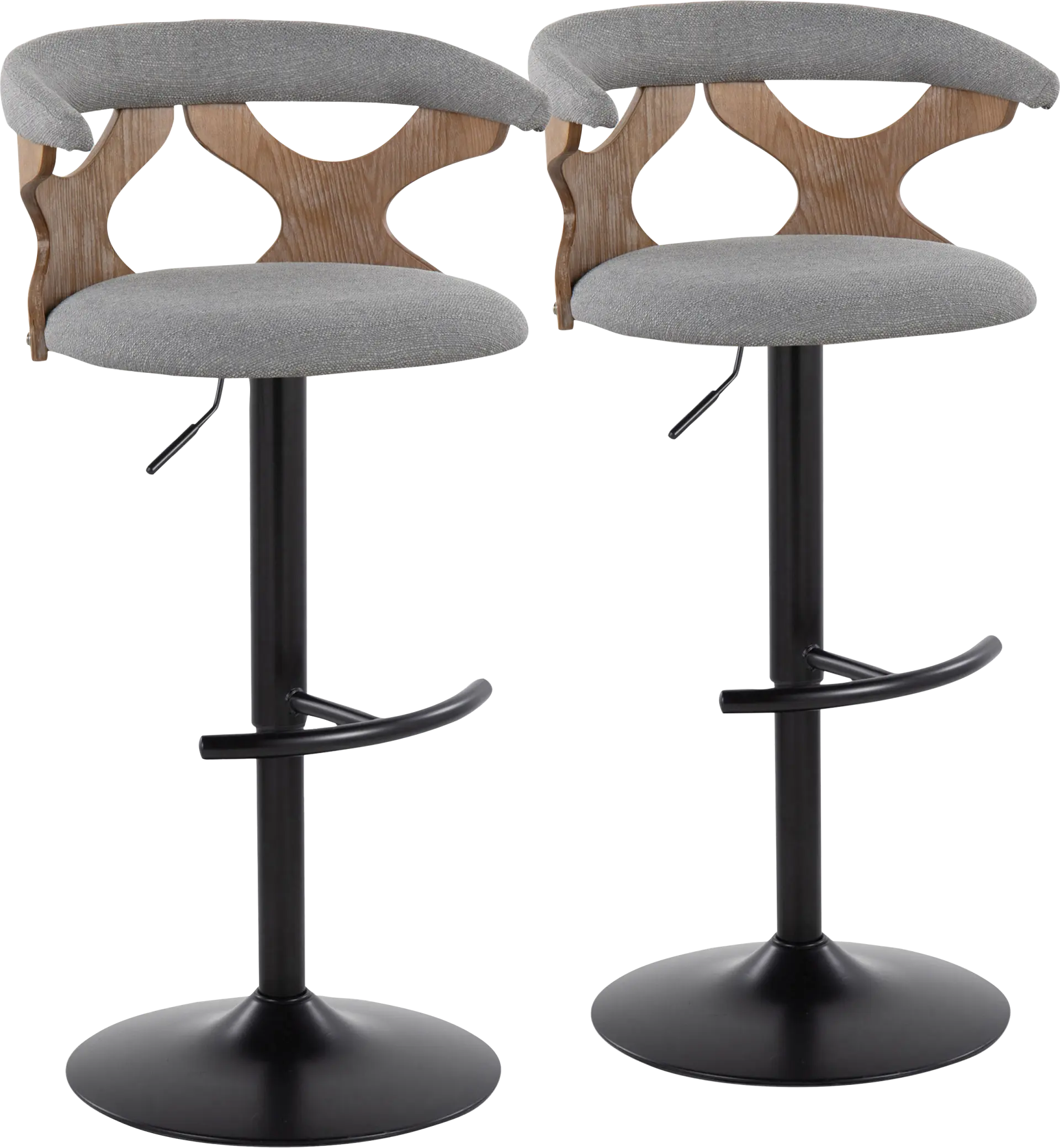 Wyndmoor VI Gray Adjustable Barstool, Set of 2