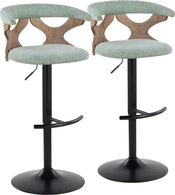 Wyndmoor VI Seafoam Adjustable Barstool, Set of 2