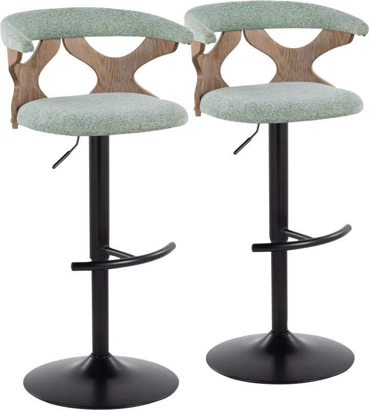 Wyndmoor VI Seafoam Adjustable Barstool, Set of 2