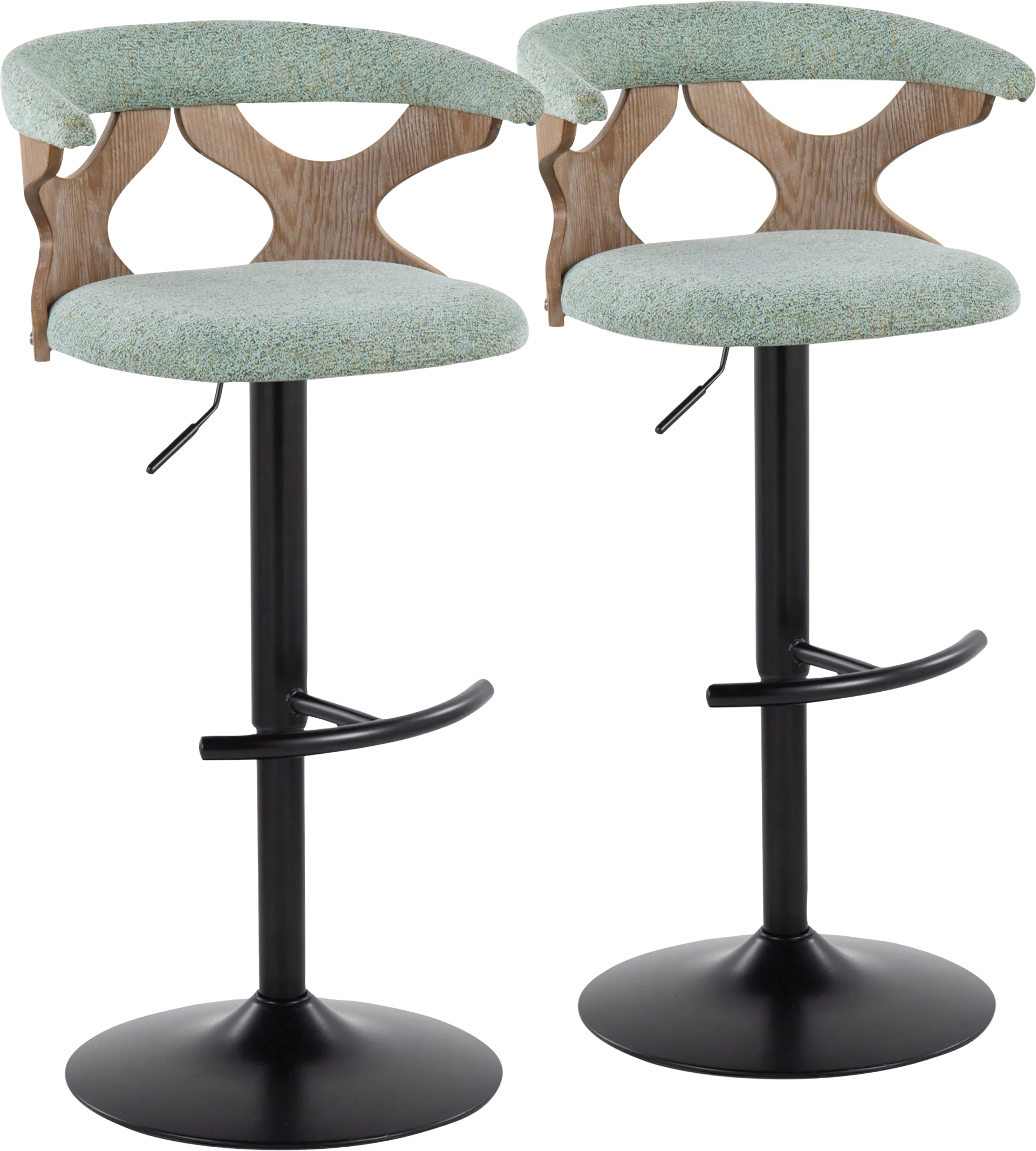 Wyndmoor VI Seafoam Adjustable Barstool, Set of 2 - Image 1
