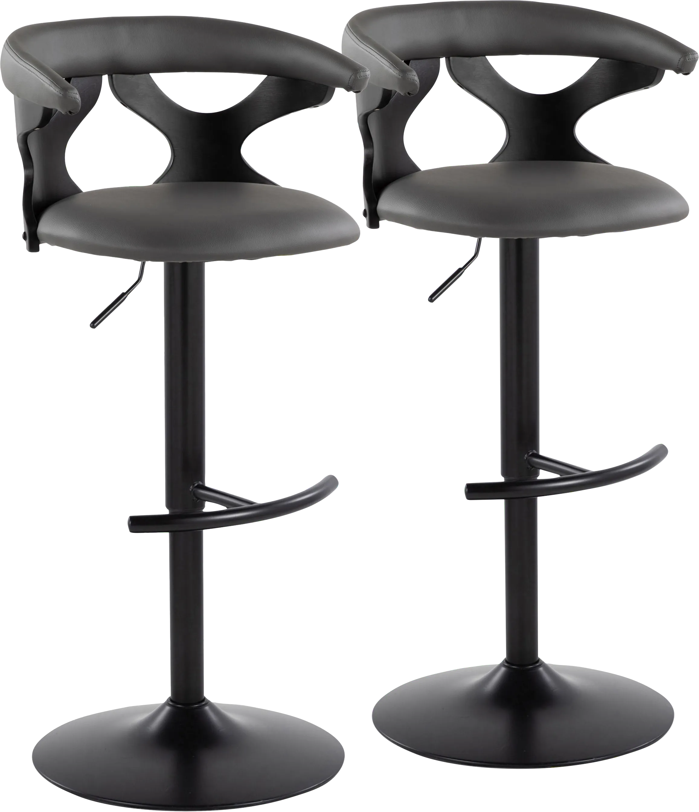 Wyndmoor VII Black Adjustable Barstool, Set of 2 - Thumbnail - Image 1