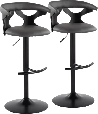Wyndmoor VII Black Adjustable Barstool, Set of 2