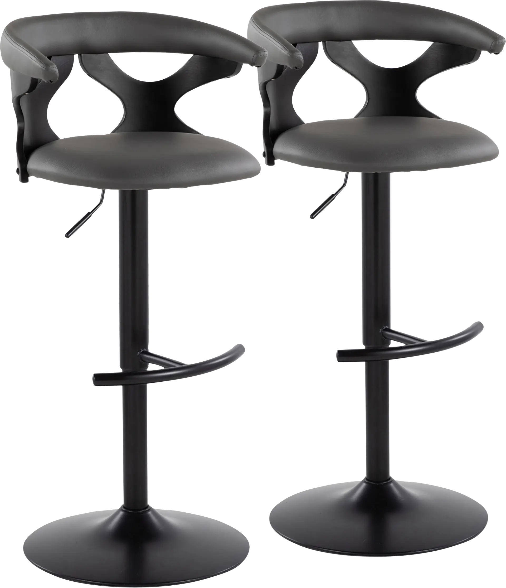 Wyndmoor VII Black Adjustable Barstool, Set of 2