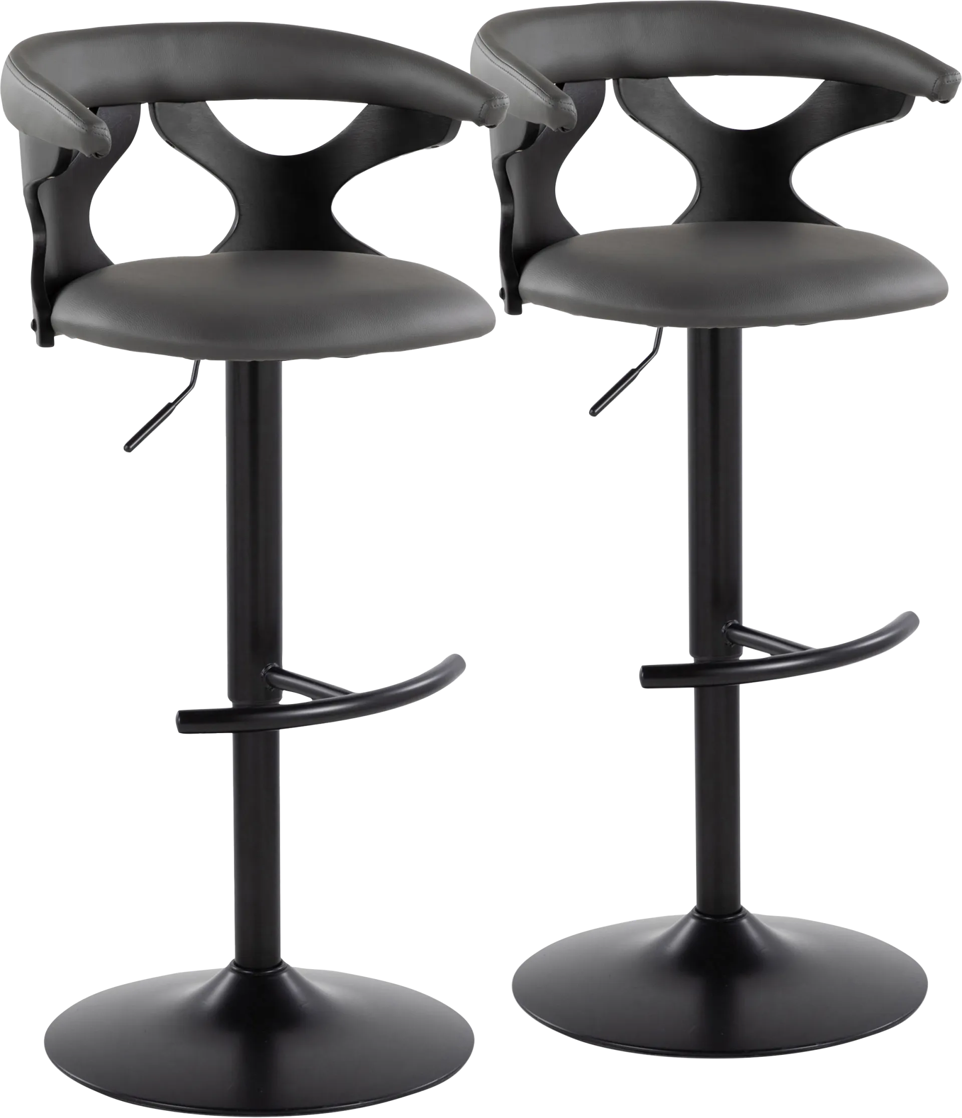 Wyndmoor VII Black Adjustable Barstool, Set of 2 - Image 1