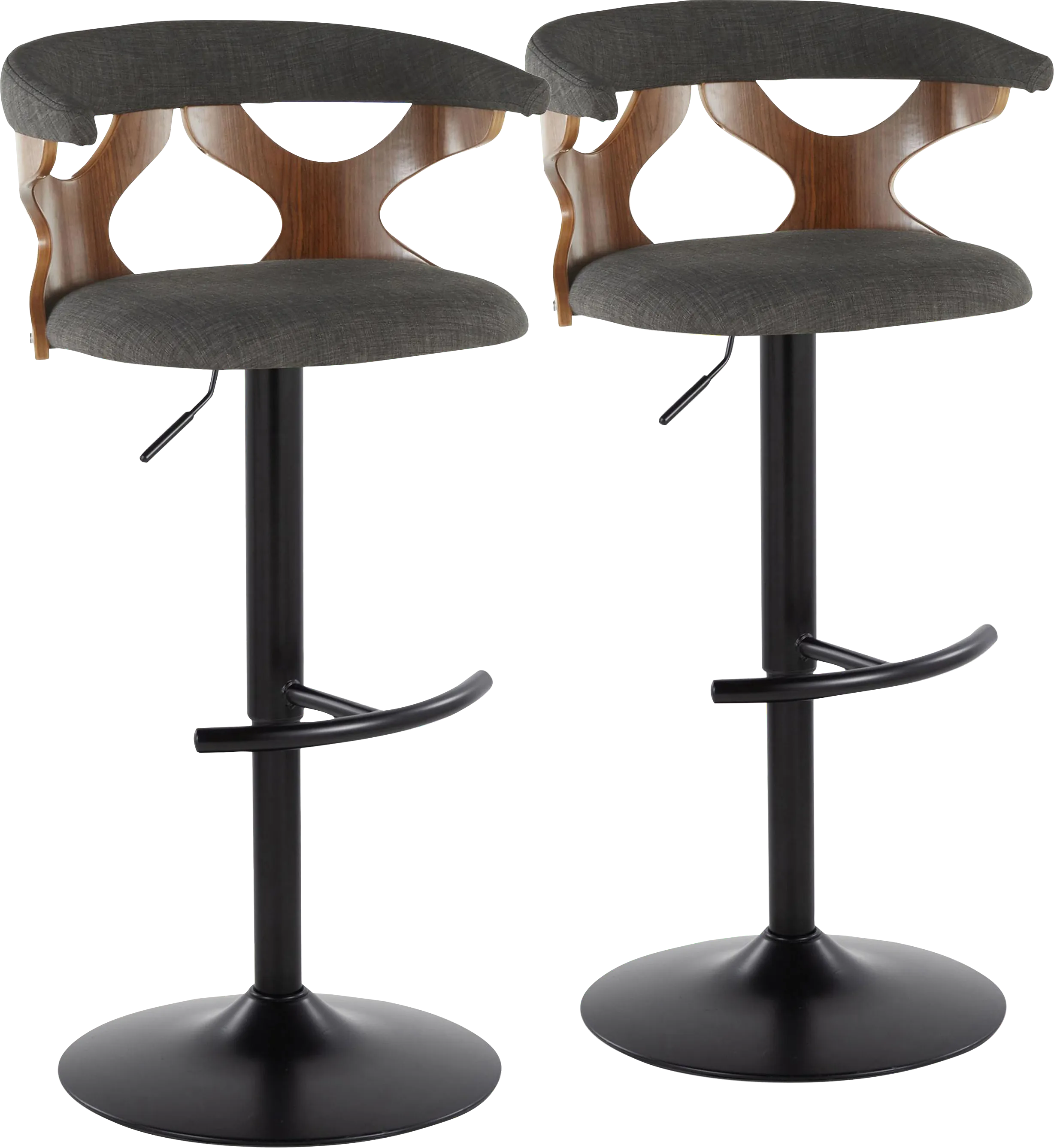 Wyndmoor VIII Charcoal Adjustable Barstool, Set of 2 - Thumbnail - Image 1