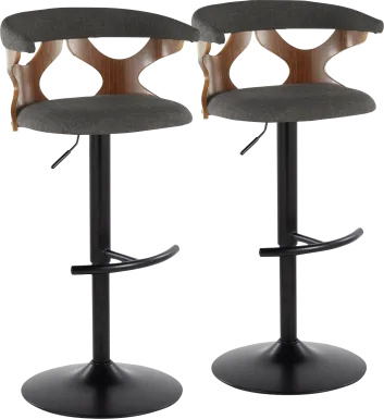 Wyndmoor VIII Charcoal Adjustable Barstool, Set of 2