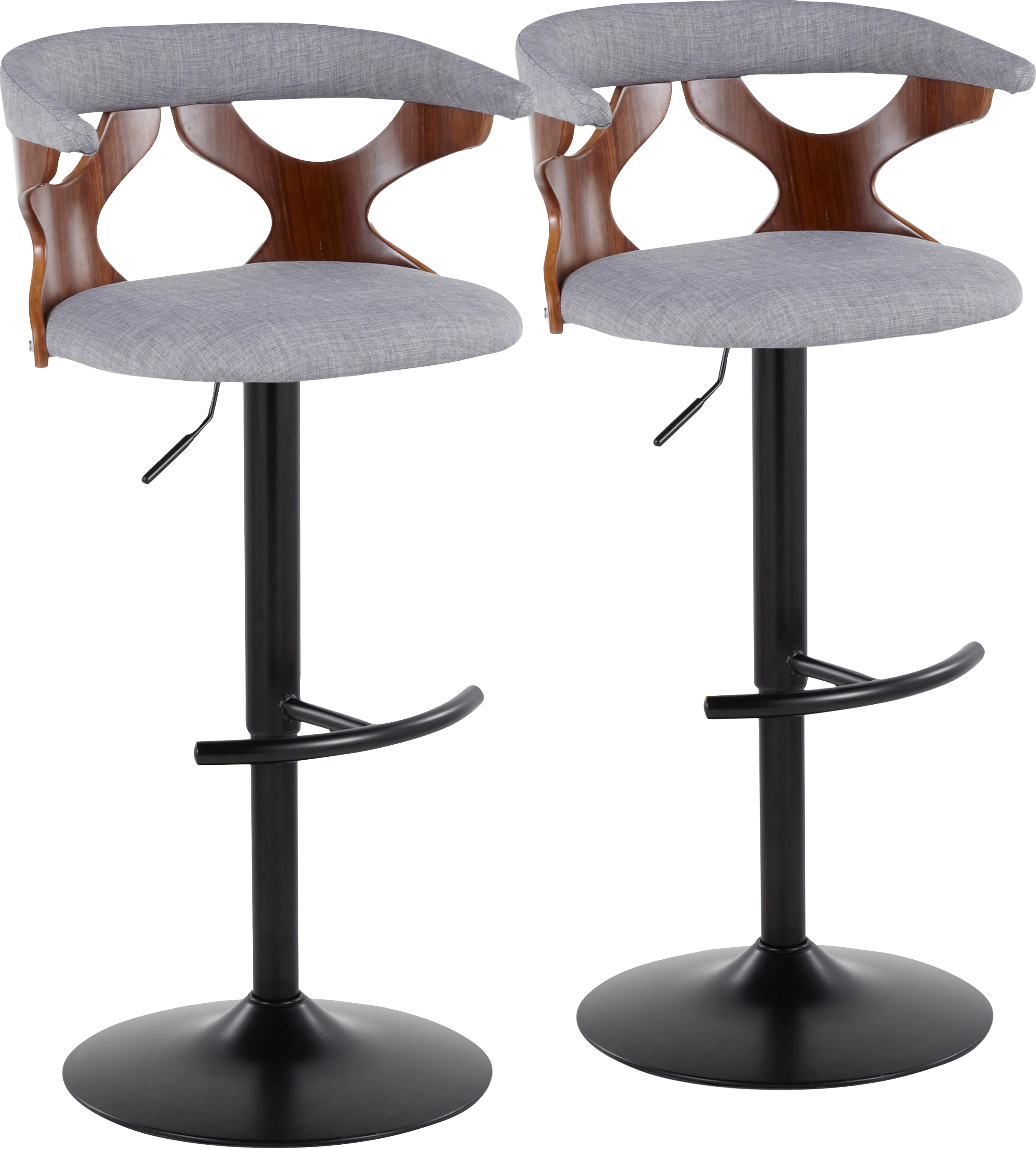 Wyndmoor VIII Gray Adjustable Barstool, Set of 2 - Thumbnail - Image 1