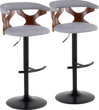 Wyndmoor VIII Gray Adjustable Barstool, Set of 2