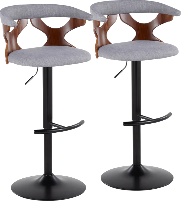 Wyndmoor VIII Gray Adjustable Barstool, Set of 2
