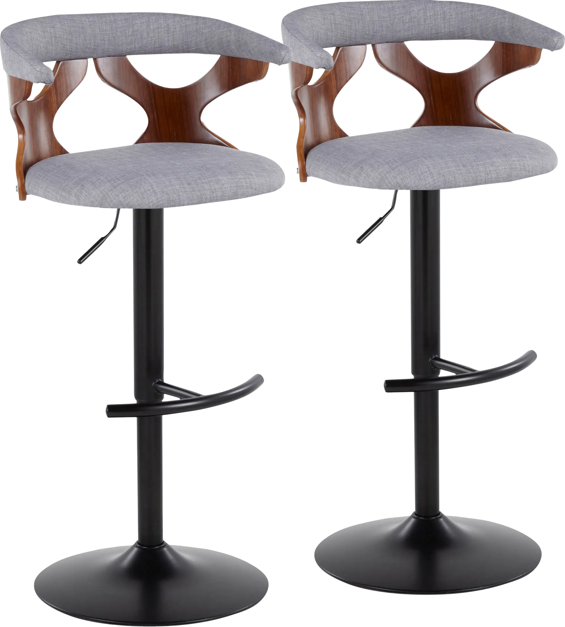 Wyndmoor VIII Gray Adjustable Barstool, Set of 2