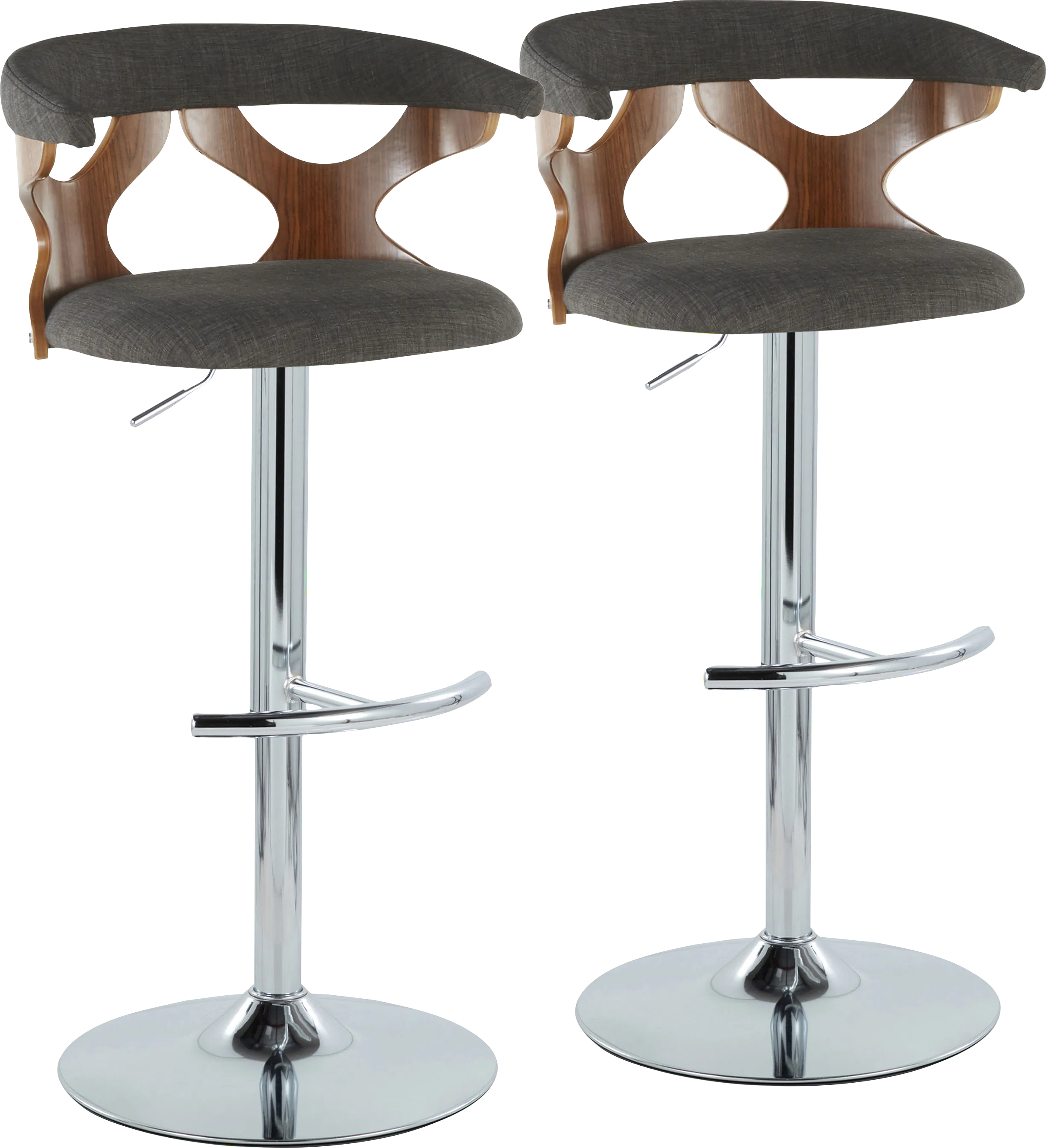 Wyndmoor IX Charcoal Adjustable Barstool, Set of 2 - Thumbnail - Image 1