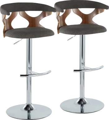 Wyndmoor IX Charcoal Adjustable Barstool, Set of 2