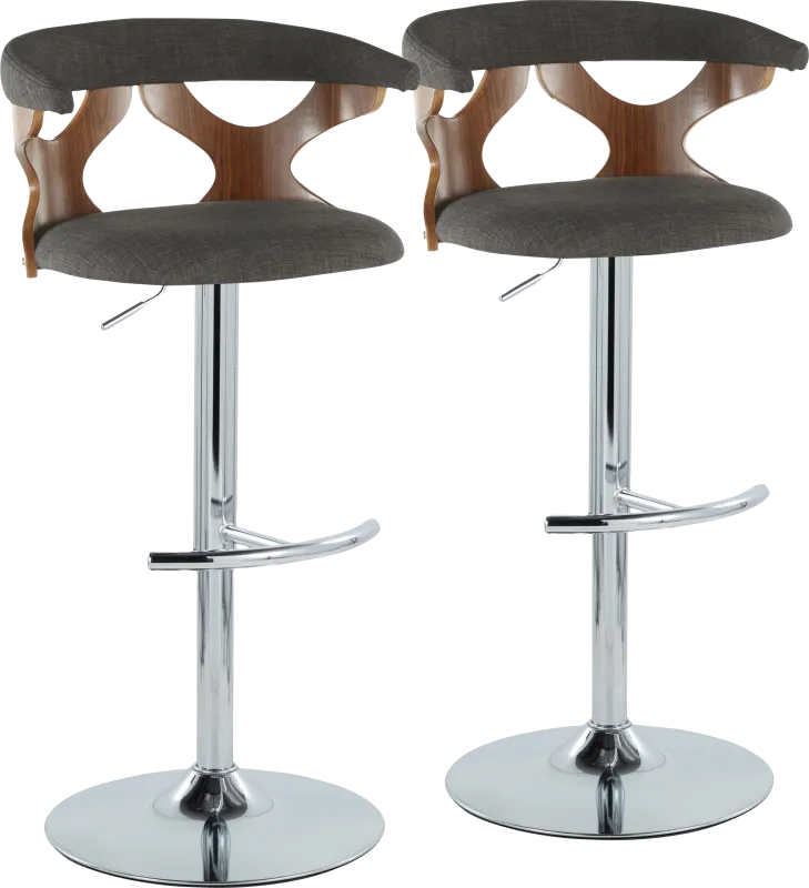 Wyndmoor IX Charcoal Adjustable Barstool, Set of 2
