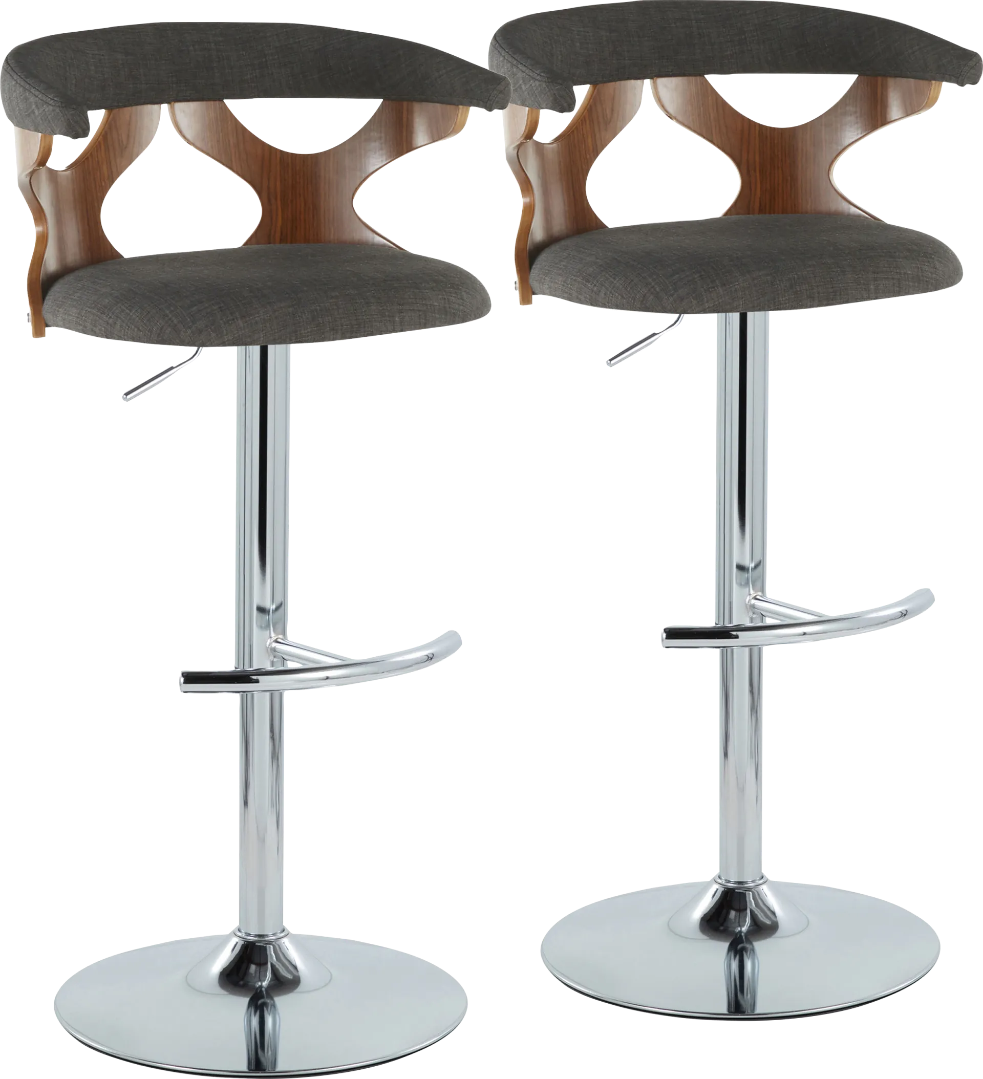 Wyndmoor IX Charcoal Adjustable Barstool, Set of 2 - Image 1