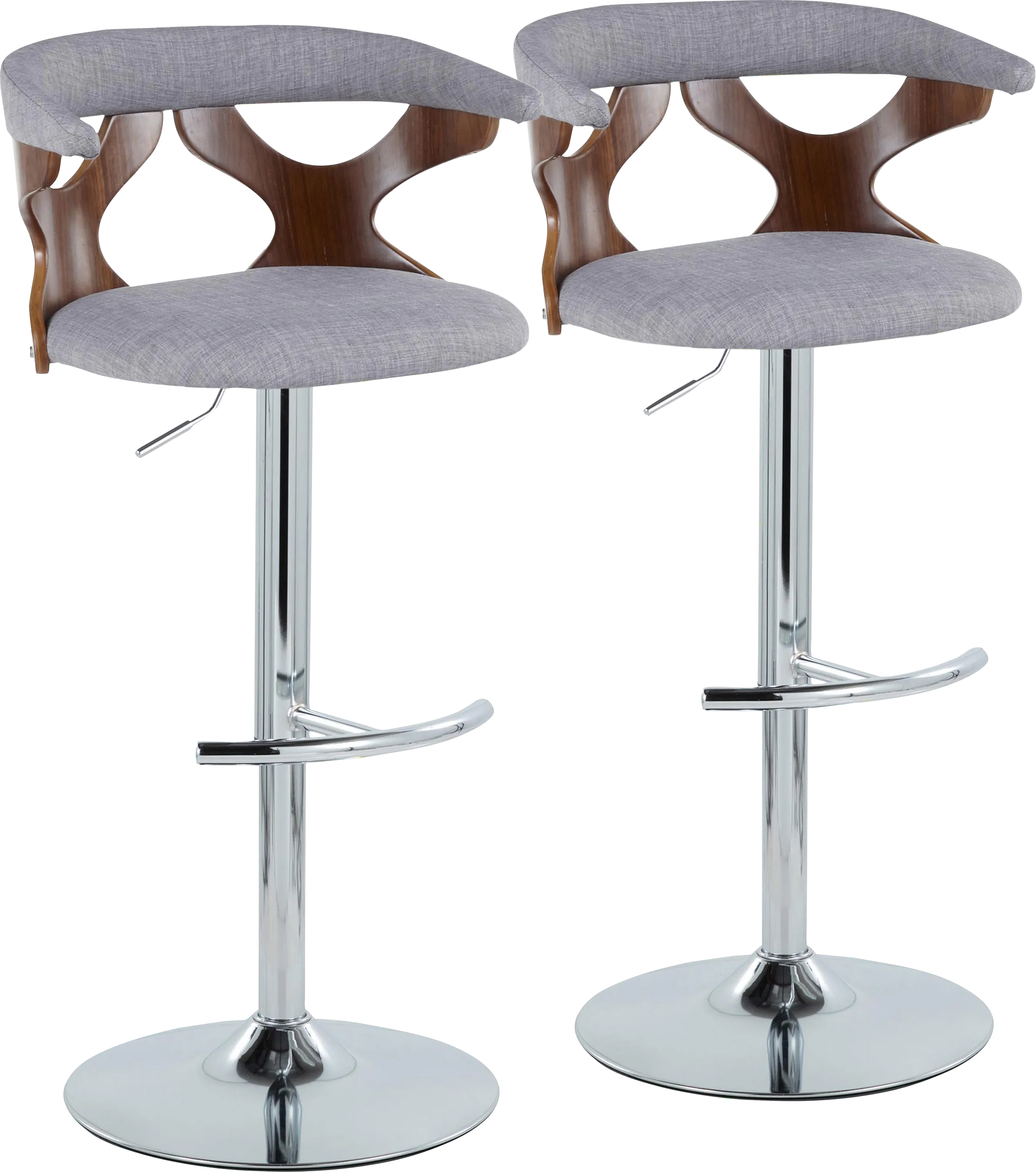 Wyndmoor IX Gray Adjustable Barstool, Set of 2 - Thumbnail - Image 1