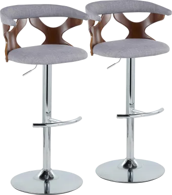 Wyndmoor IX Gray Adjustable Barstool, Set of 2