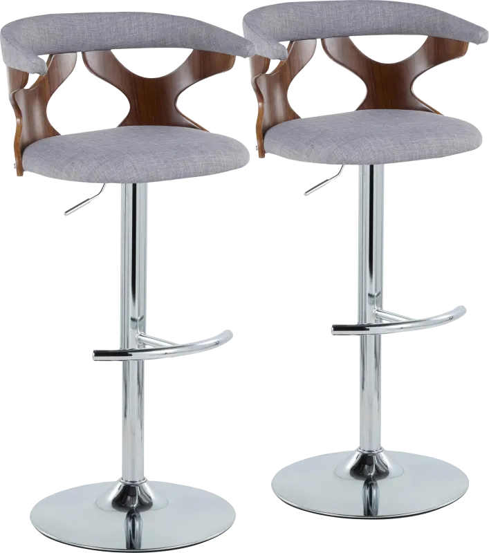 Wyndmoor IX Gray Adjustable Barstool, Set of 2