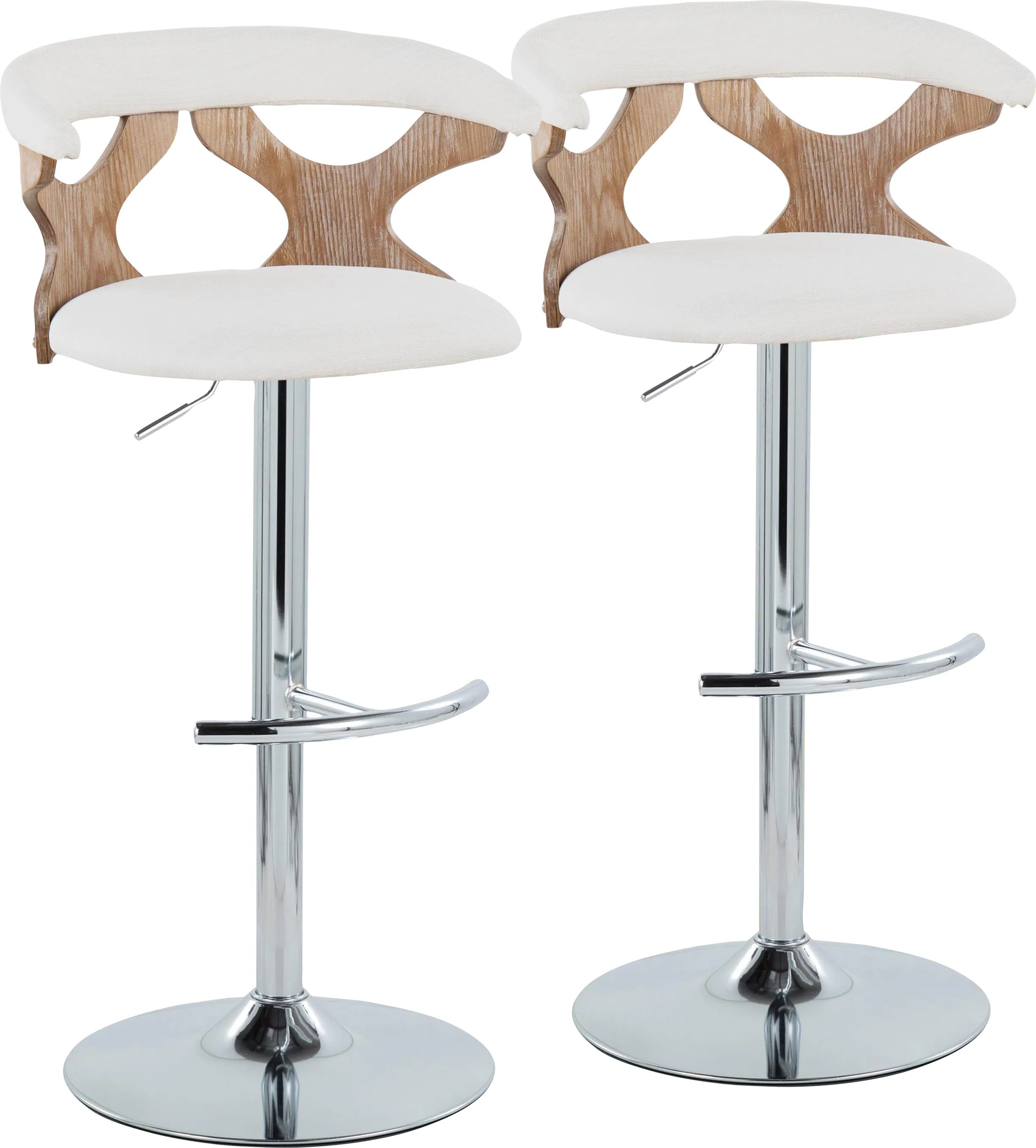 Wyndmoor IX Cream Adjustable Barstool, Set of 2 - Thumbnail - Image 1