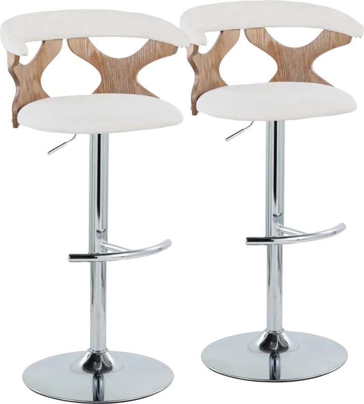 Wyndmoor IX Cream Adjustable Barstool, Set of 2