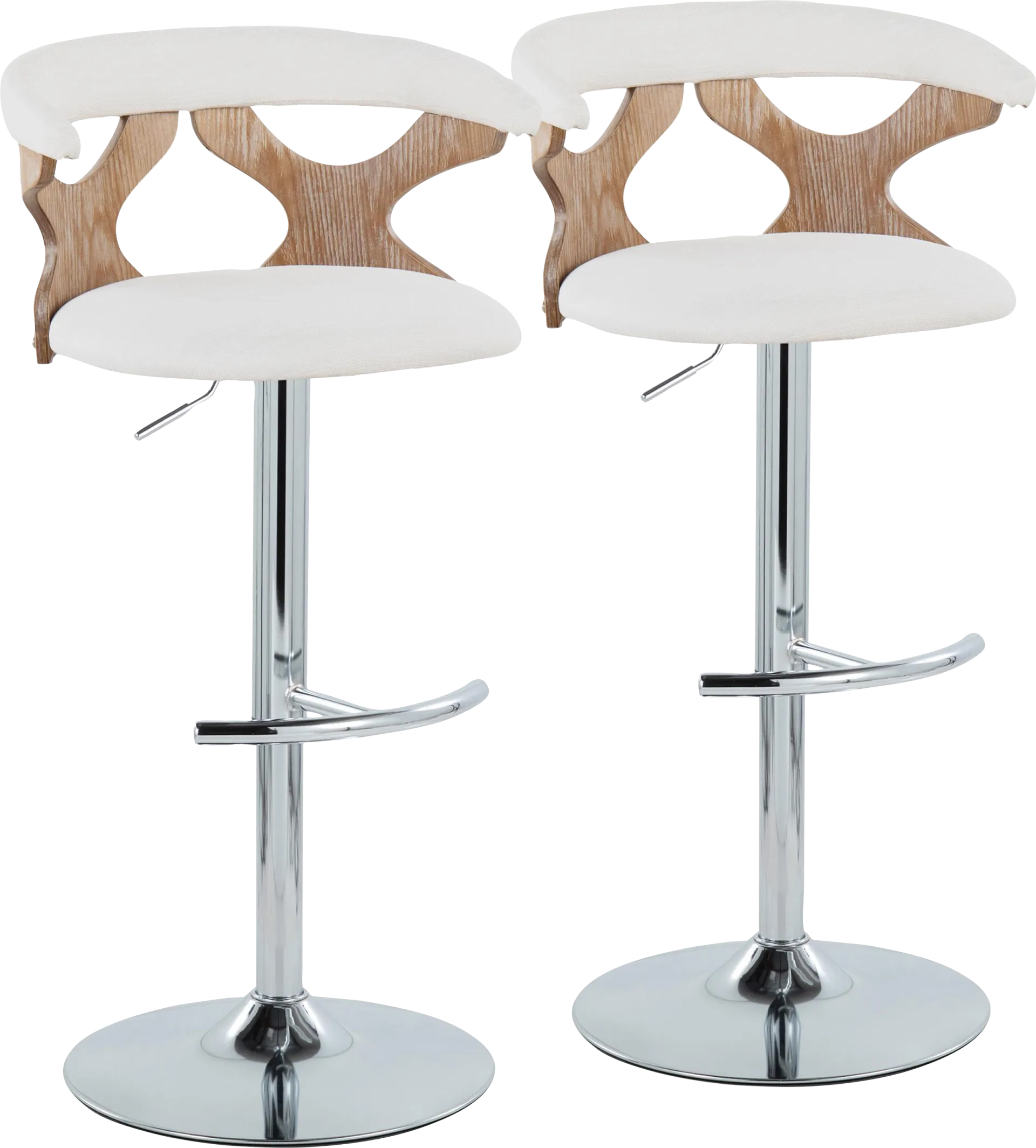 Wyndmoor IX Cream Adjustable Barstool, Set of 2 - Image 1