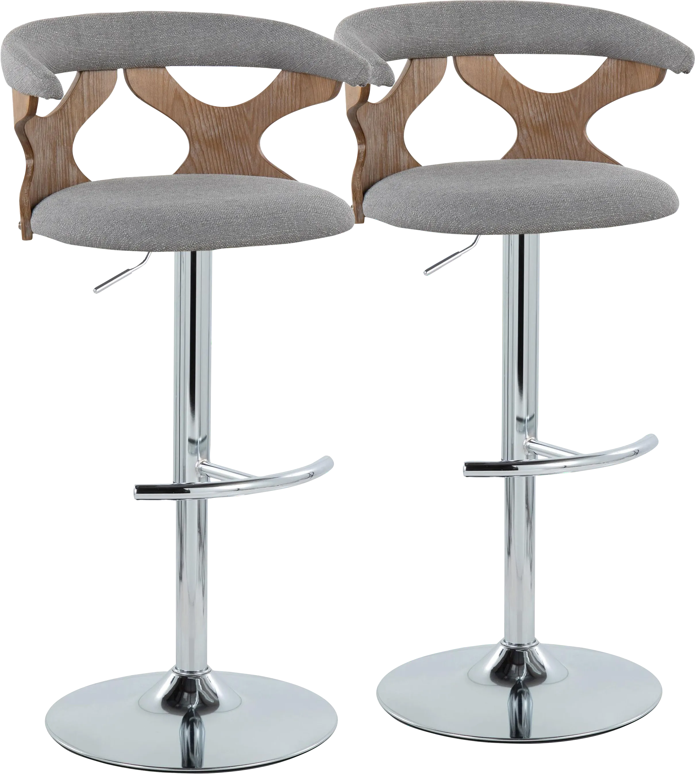 Wyndmoor IX Light Gray Adjustable Barstool, Set of 2 - Thumbnail - Image 1
