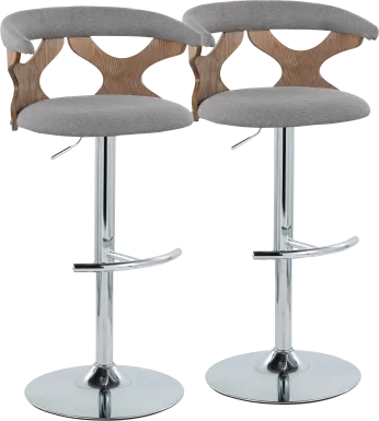 Wyndmoor IX Light Gray Adjustable Barstool, Set of 2