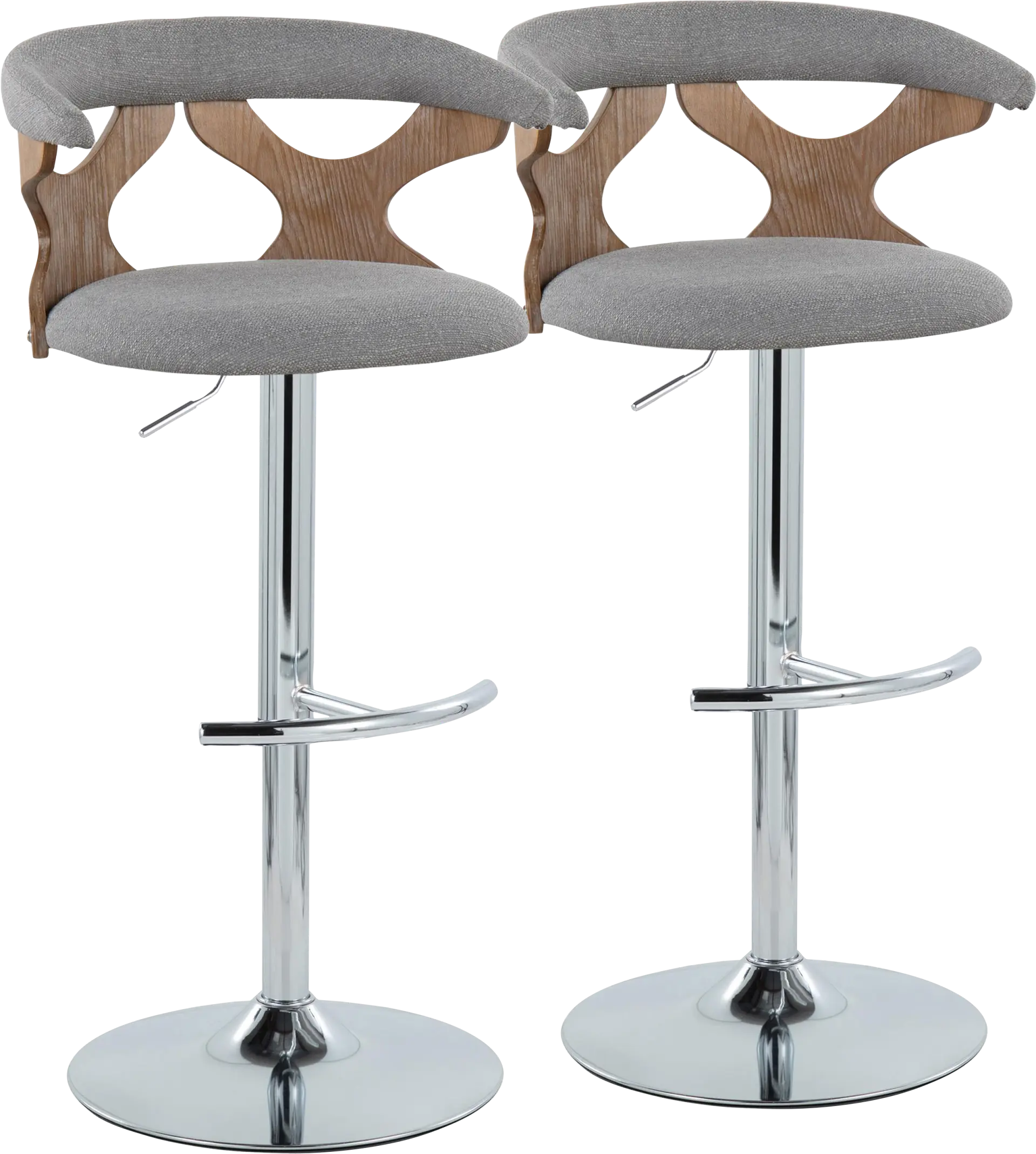 Wyndmoor IX Light Gray Adjustable Barstool, Set of 2