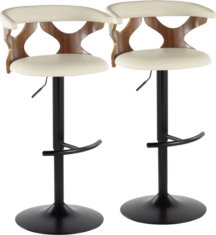 Wyndmoor XI Cream Adjustable Barstool, Set of 2