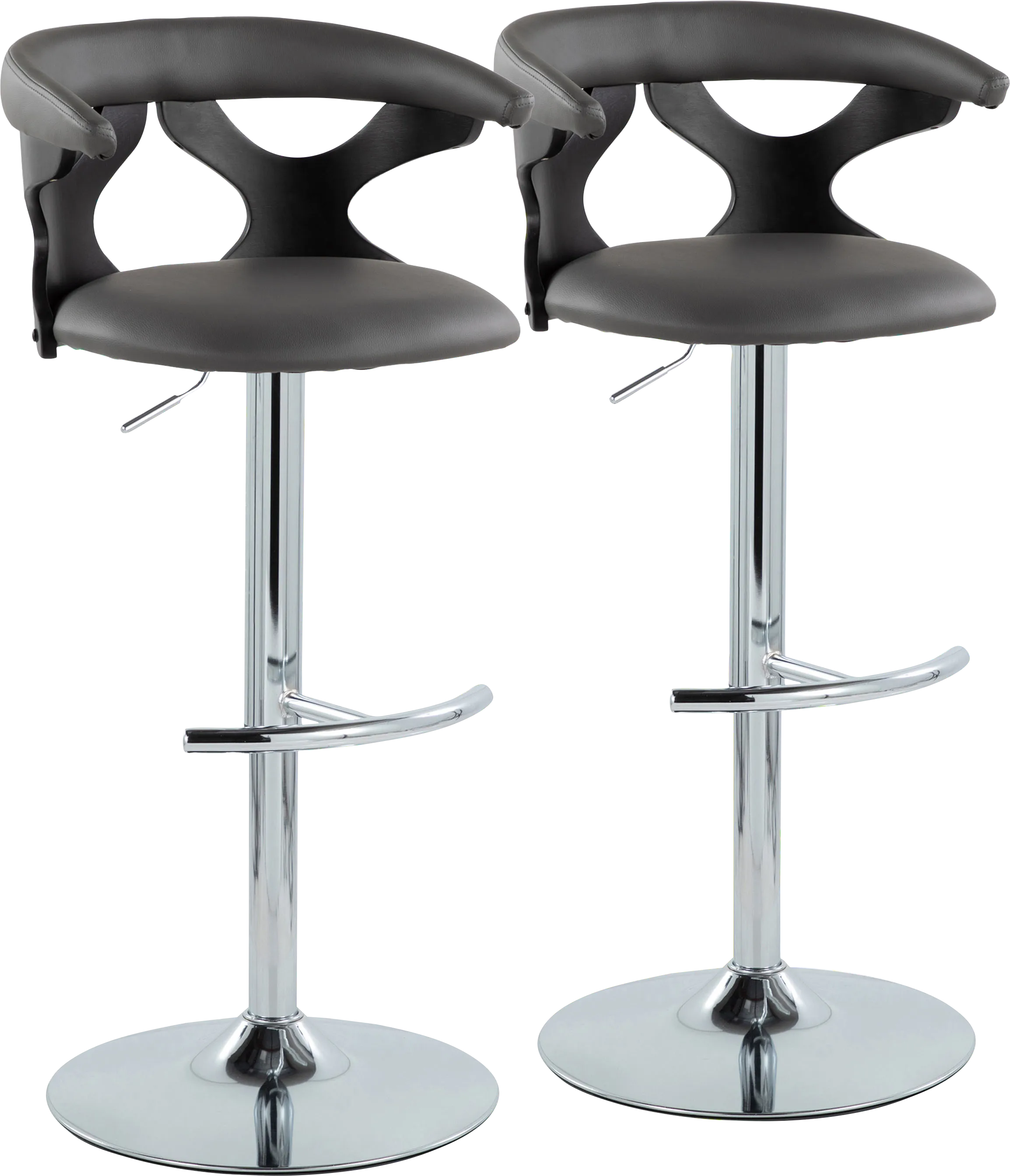 Wyndmoor XIII Black Adjustable Barstool, Set of 2 - Thumbnail - Image 1