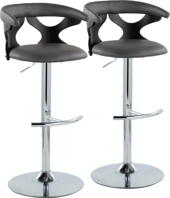 Wyndmoor XIII Black Adjustable Barstool, Set of 2