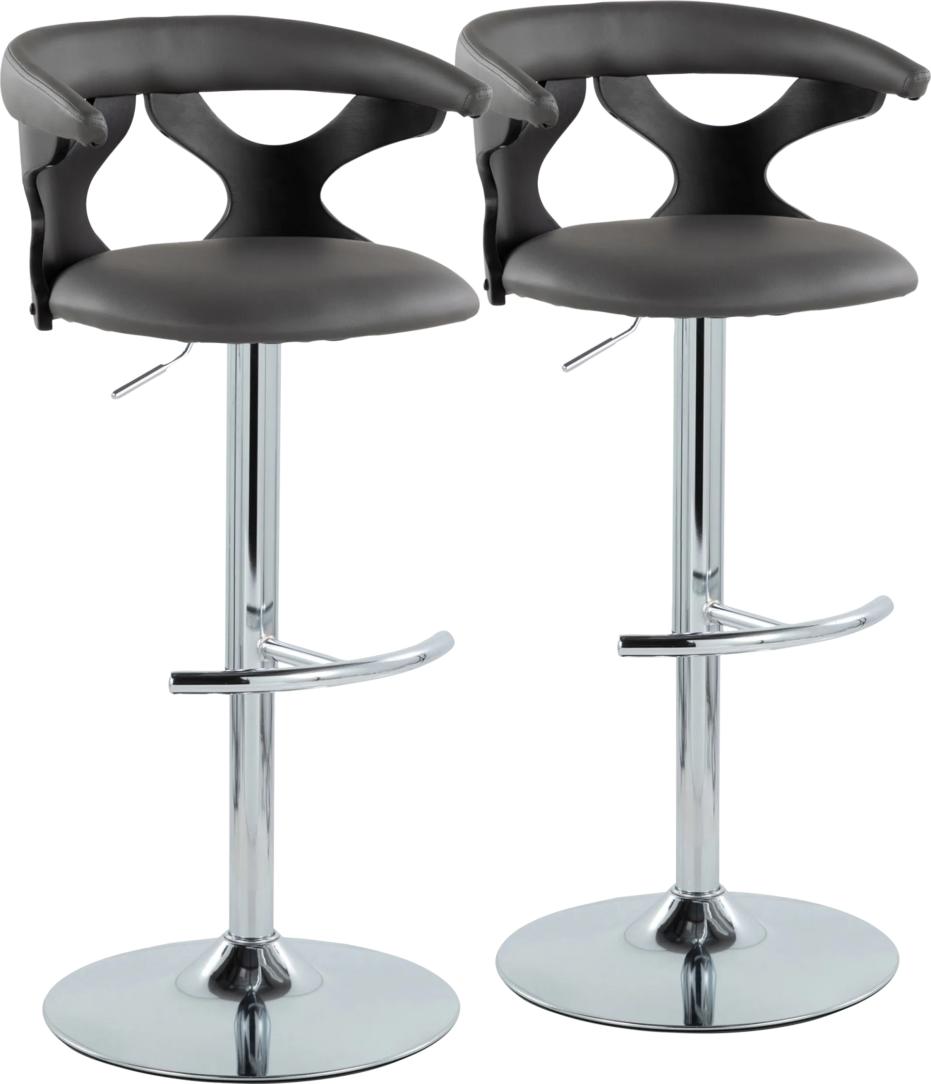 Wyndmoor XIII Black Adjustable Barstool, Set of 2 - Image 1