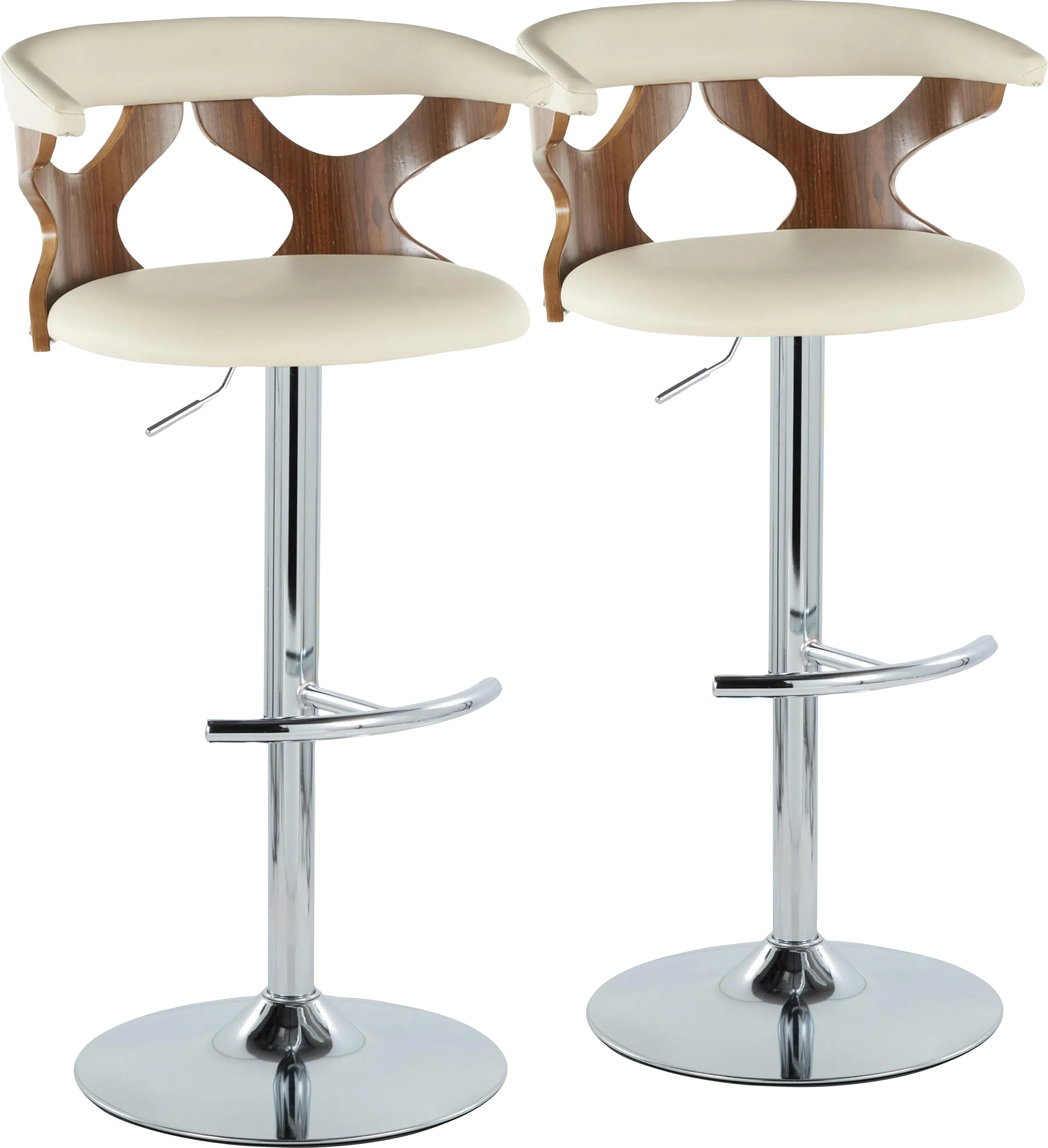 Wyndmoor XV Cream Adjustable Barstool, Set of 2 - Thumbnail - Image 1