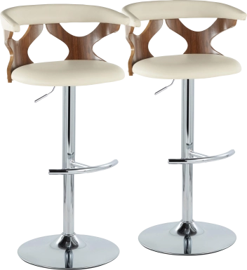 Wyndmoor XV Cream Adjustable Barstool, Set of 2